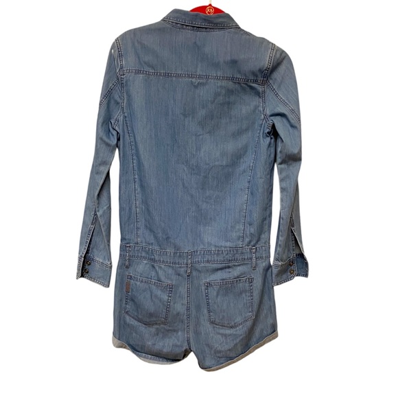 PAIGE Jackson Romper in Flyer from Revolve - Long sleeve denim shorts size XS - Picture 6 of 7